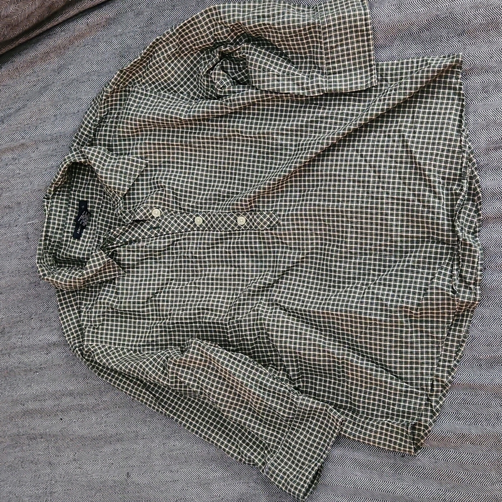 Abercrombie & Fitch  vintage early 2000's 3/4 sleeve half button top